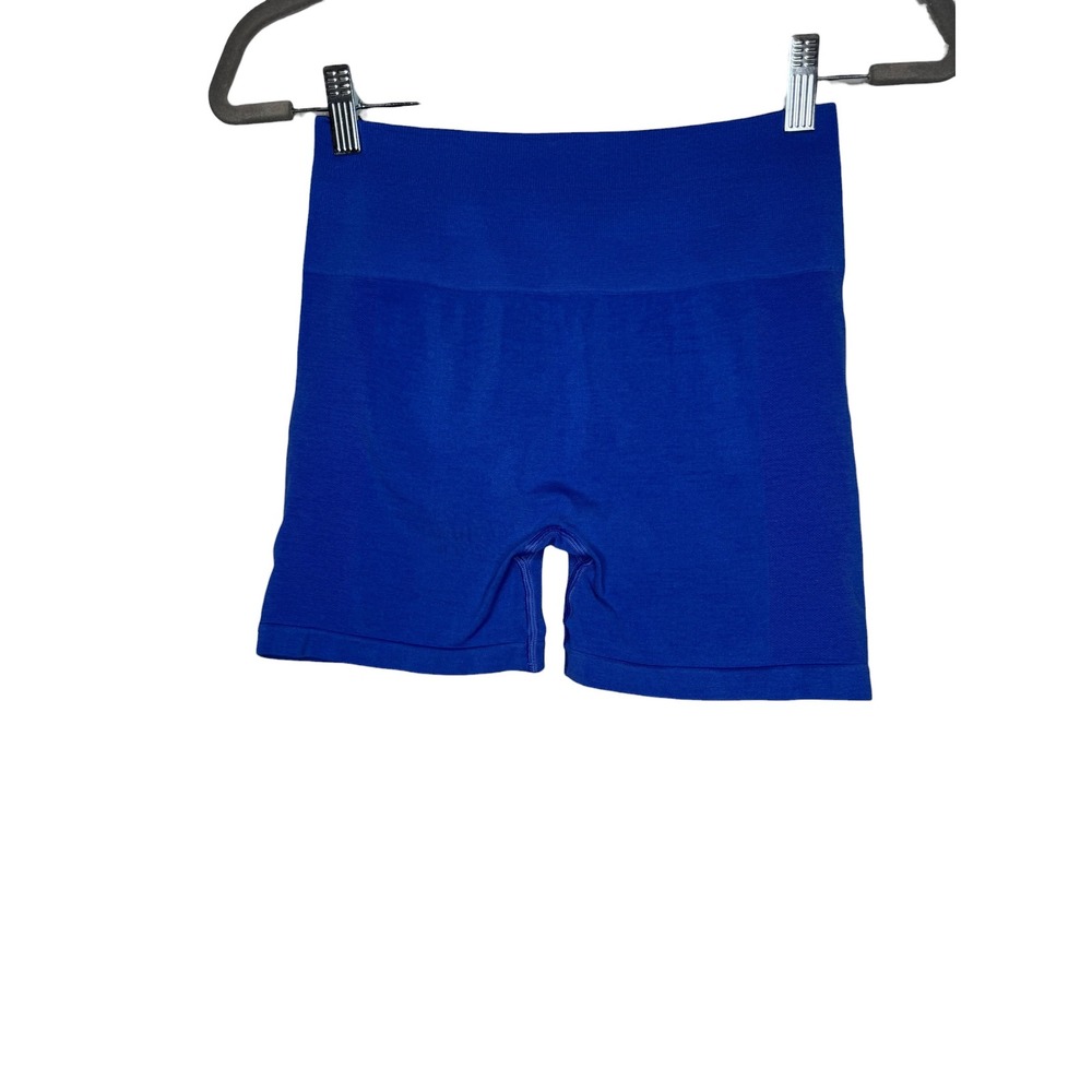 Alphalete Amplify Victory Blue Seamless Scrunch Butt Workout Shorts Women Medium